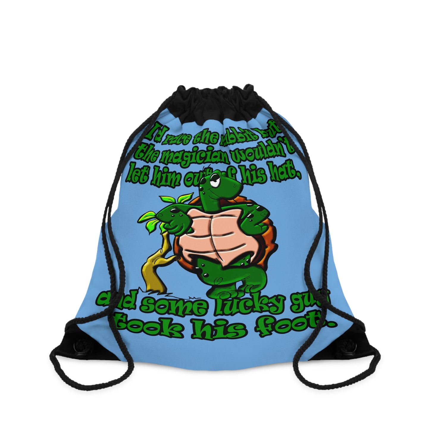 turtle race - Drawstring Bag (light blue)