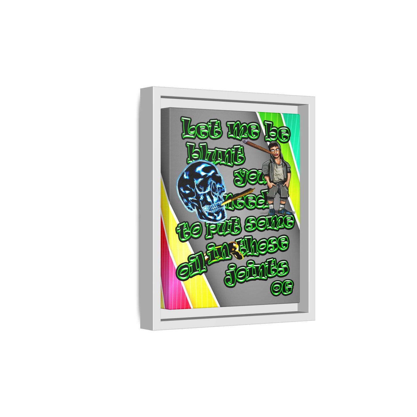og - framed canvas art (rainbow split)