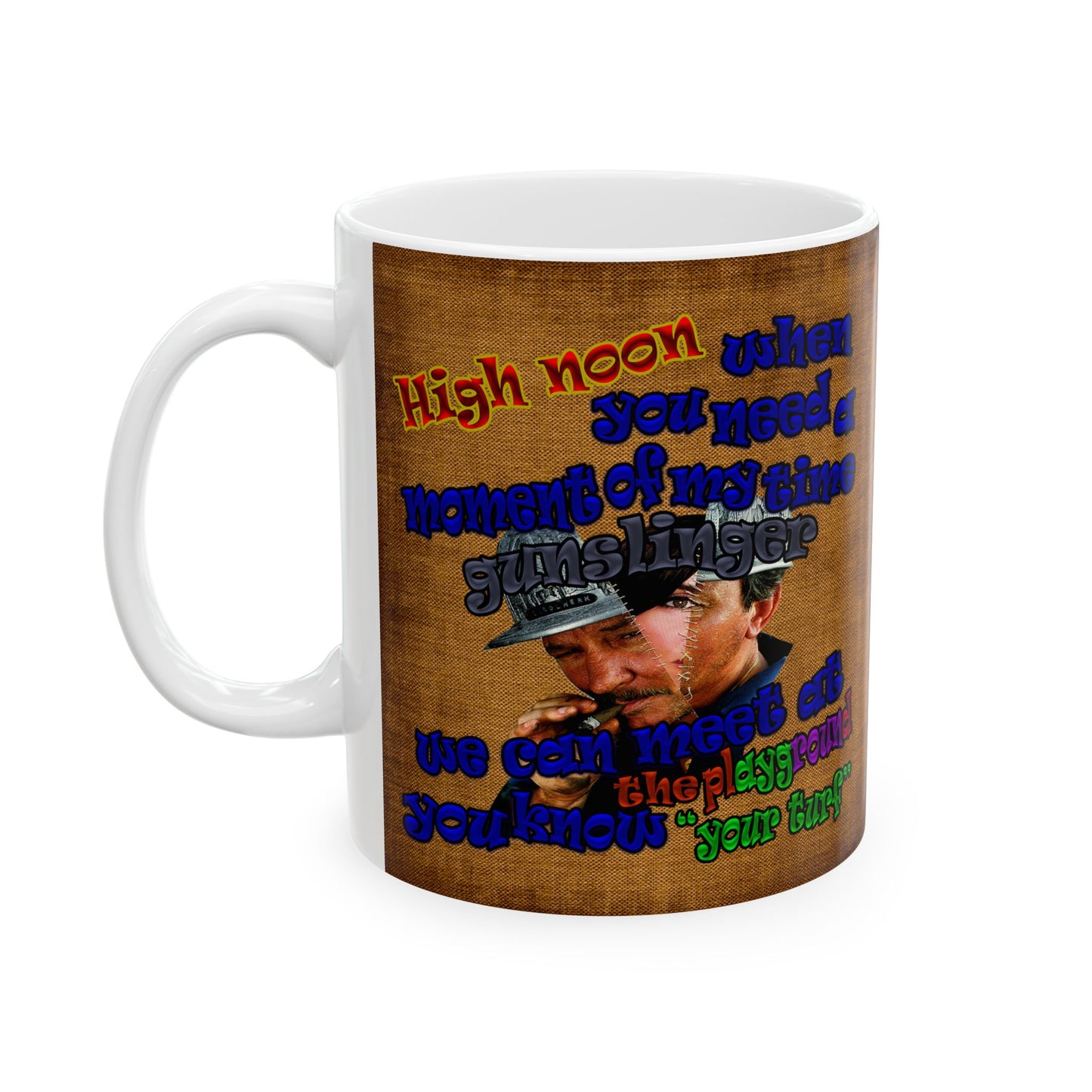 high noon - White Mug (brown papyrus)