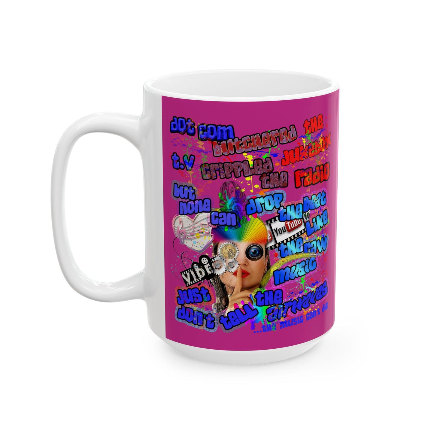 drop the beat - White Mug (pink)