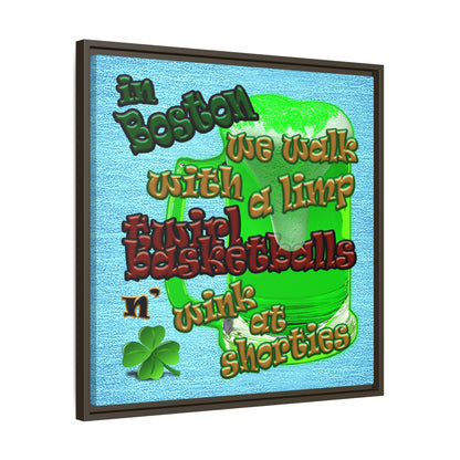 celtics logo - framed canvas art (faded blue)