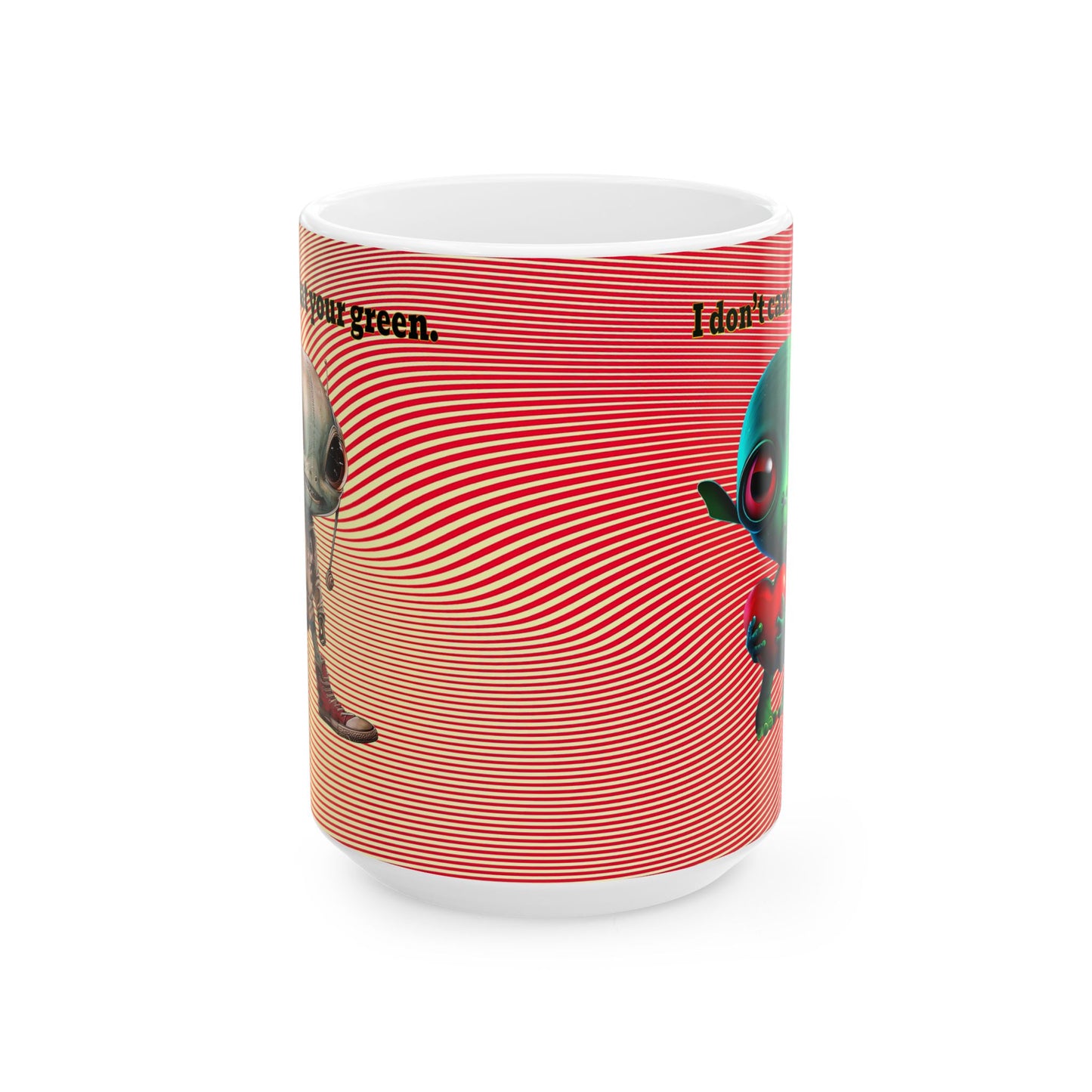I don't care that your grey - White Mug (yellow-orange wave)
