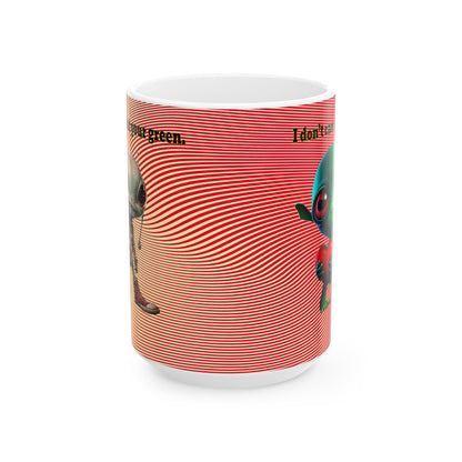 I don't care that your grey - White Mug (yellow-orange wave)