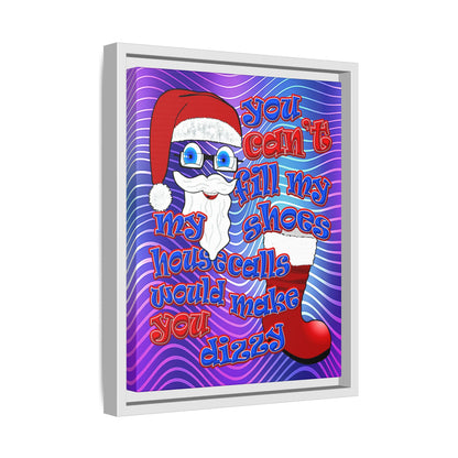 santa's shoes - framed canvas art (purple wave)