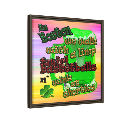 celtics logo - framed canvas art (color blur)