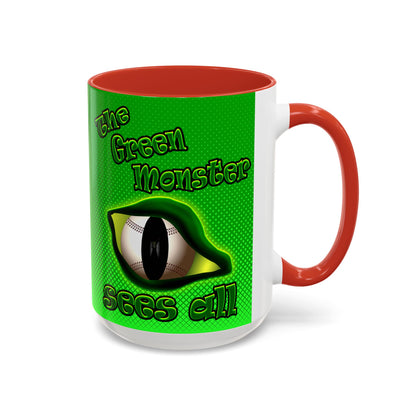 green monster - Accent Mug (logo green)