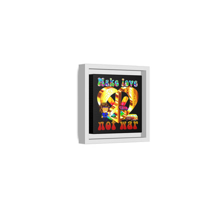 love peace - framed canvas art (black)