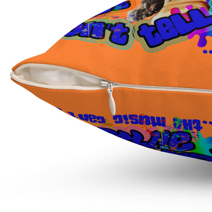 drop the beat - Spun Polyester Square Pillow - (crusta)