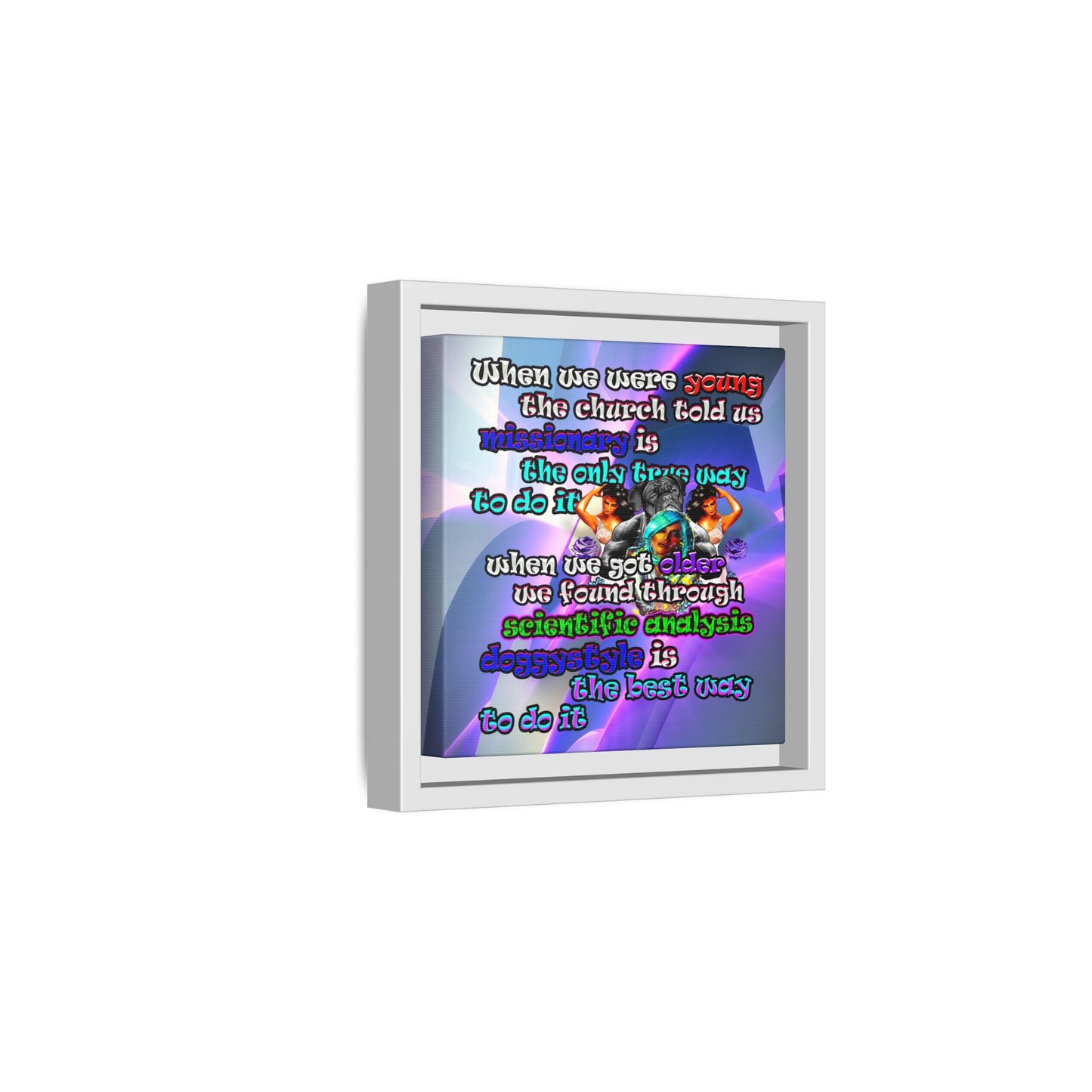 doggystyle - framed canvas art (grey-pink wave)