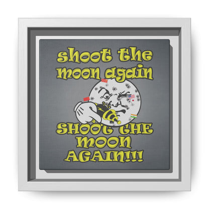 shoot the moon again - framed canvas art (grey-light grey)