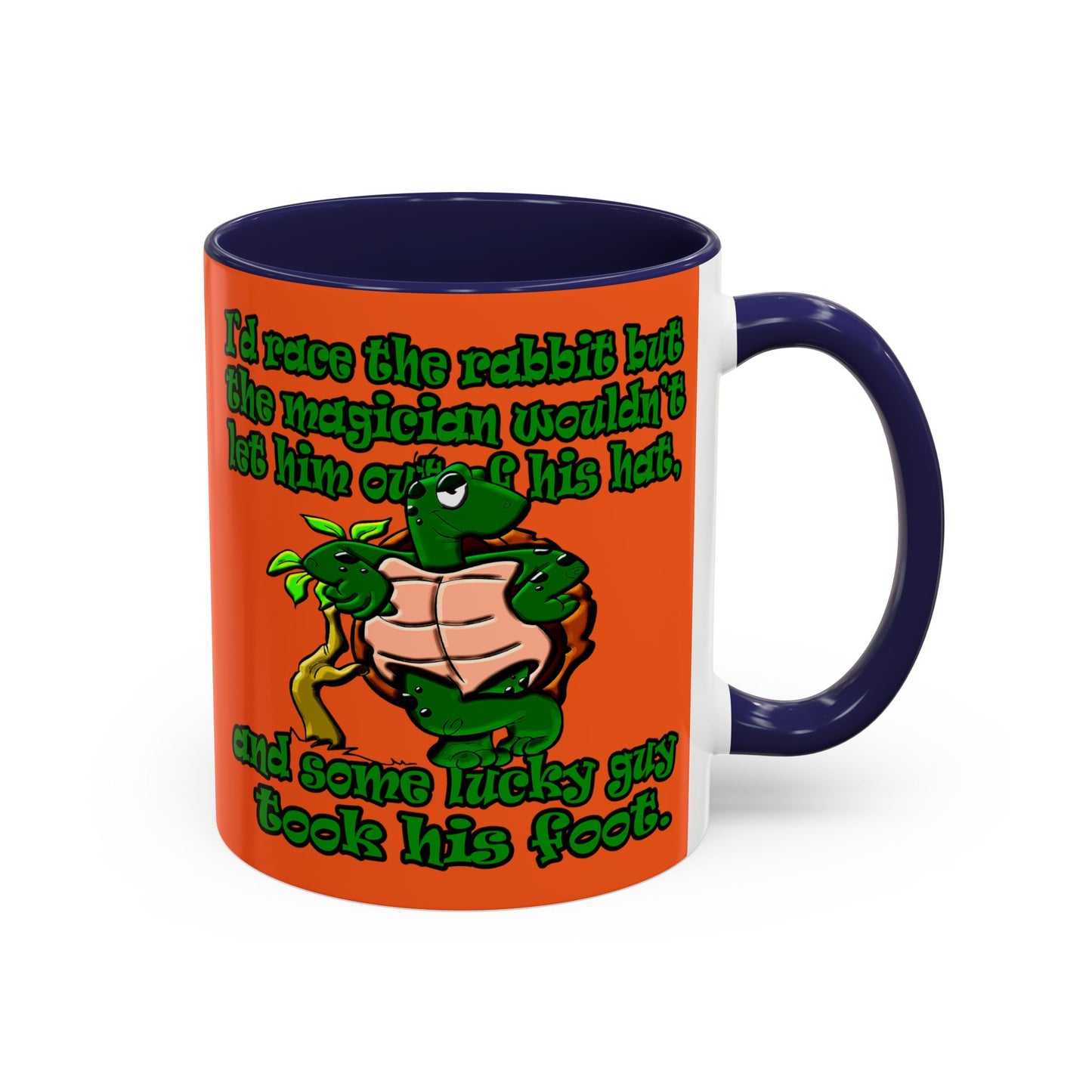 turtle race - Accent Mug (orange)