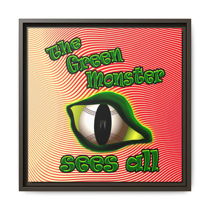 green monster - framed canvas art (yellow-orange wave)