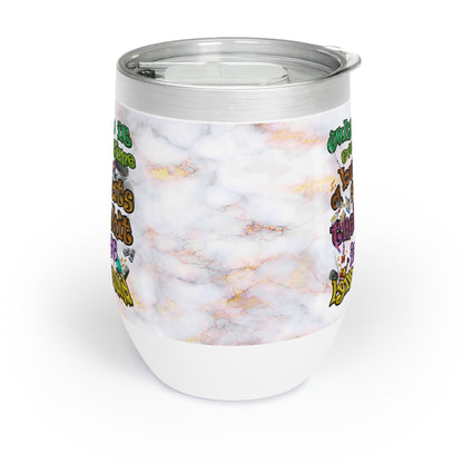 the bum's shit - Chill Wine Tumbler (white marble)