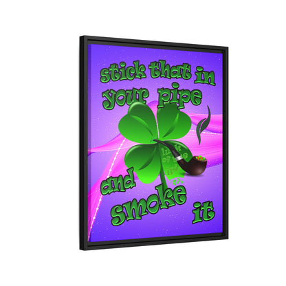 stick that in your pipe and smoke it - framed canvas art (purple-pink wave)