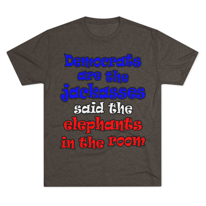 donkeys and elephants - Unisex Tri-Blend Crew Tee