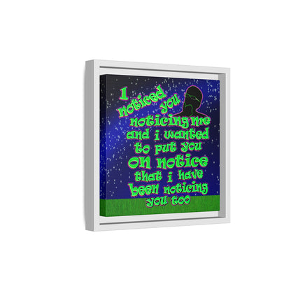 noticed you noticing - framed canvas art ('snoops' background)