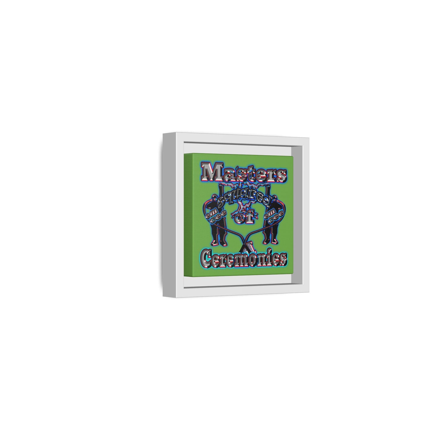 em cee squared - framed canvas art (green)