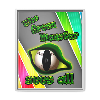 green monster - framed canvas art (rainbow split)