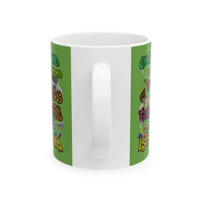 the bum's shit - White Mug (green)