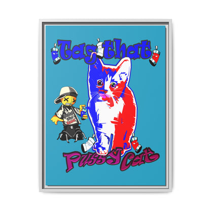 tag that - framed canvas art (turquoise)