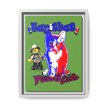 tag that - framed canvas art (green)