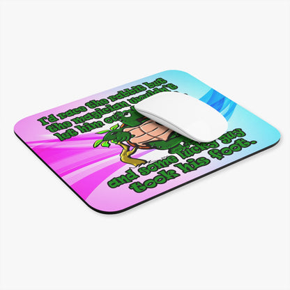 turtle race - Mouse Pad (Rectangle) (light blue-pink wave)