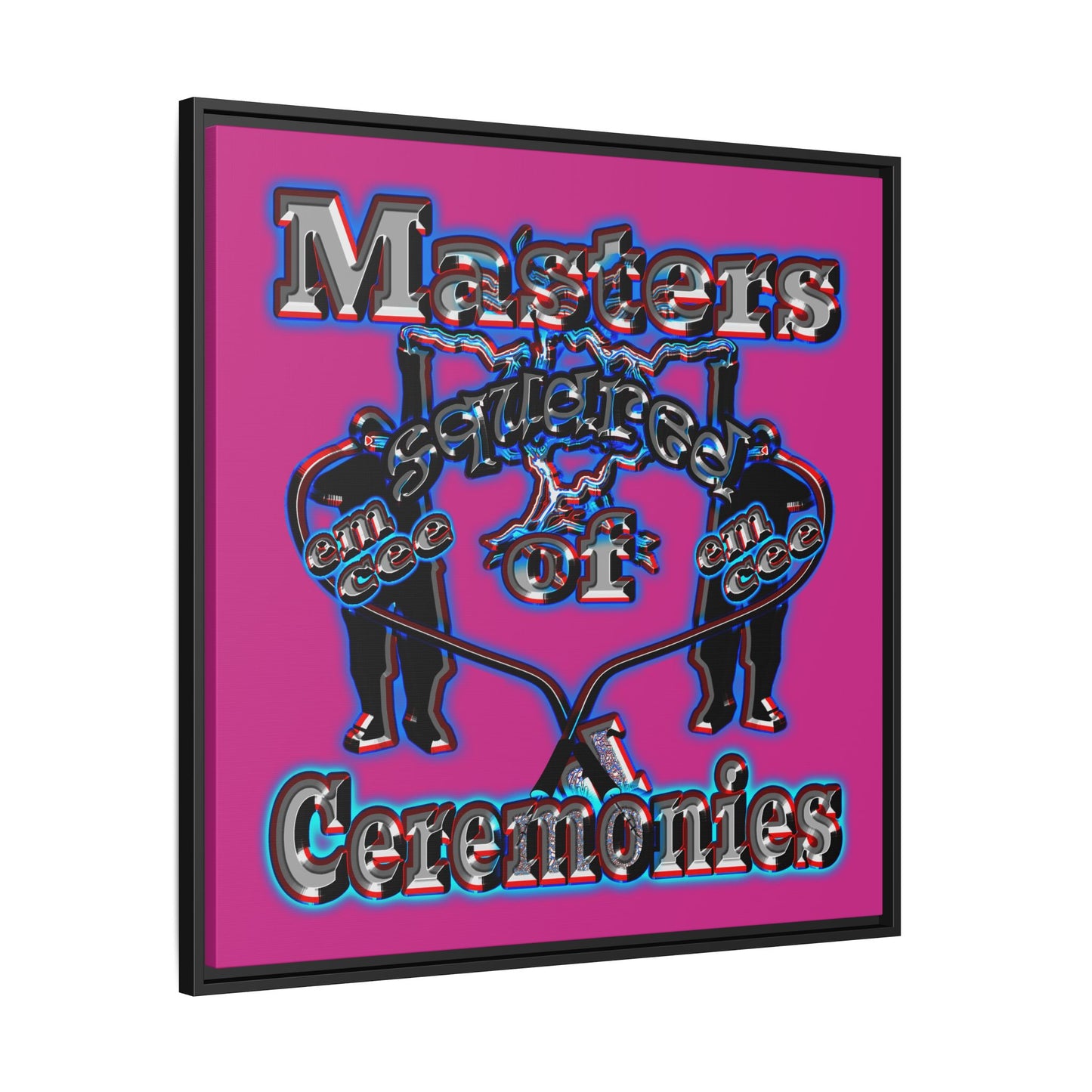 em cee squared - framed canvas art (pink)