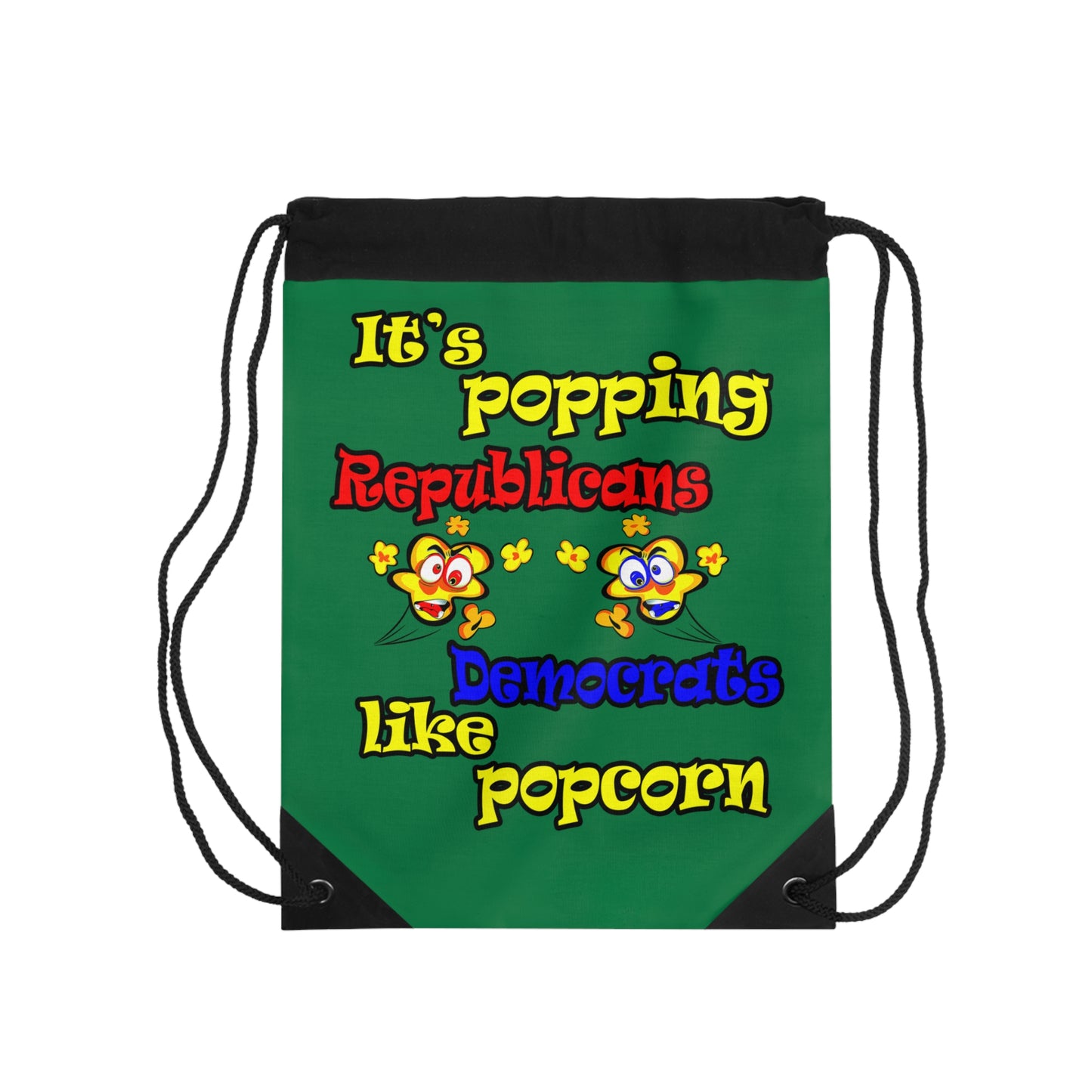 popping like popcorn - Drawstring Bag (dark green)