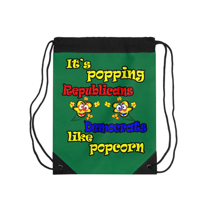 popping like popcorn - Drawstring Bag (dark green)