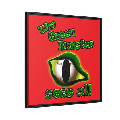 green monster - framed canvas art (red)