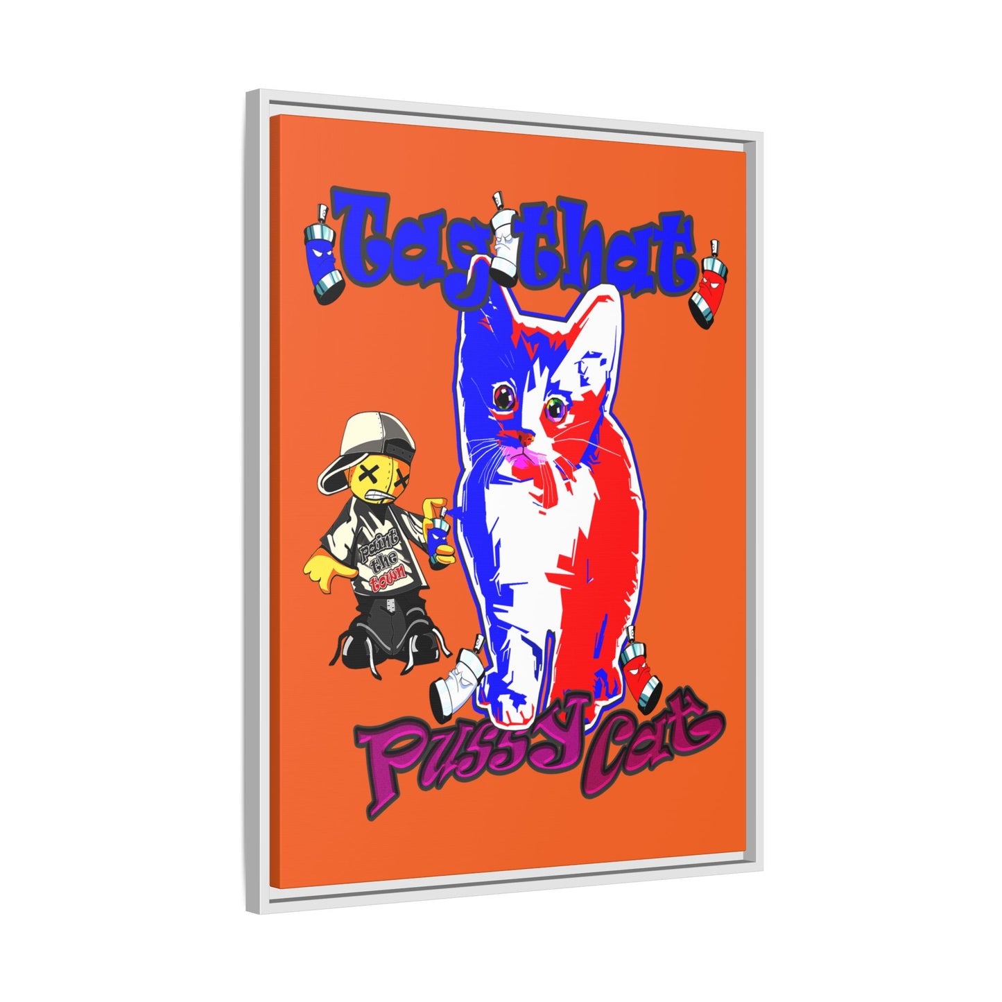 tag that - framed canvas art (orange)