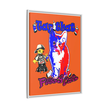tag that - framed canvas art (orange)