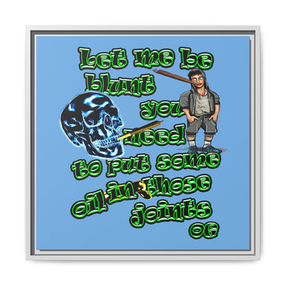 og - framed canvas art (light blue)