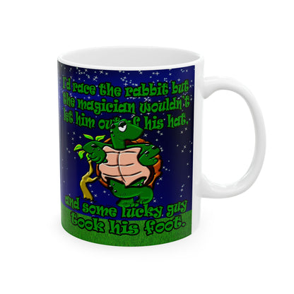 turtle race - White Mug ('snoops' background)