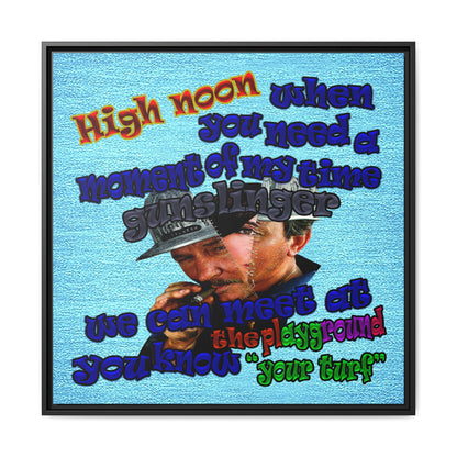 high noon - framed canvas art (faded blue)