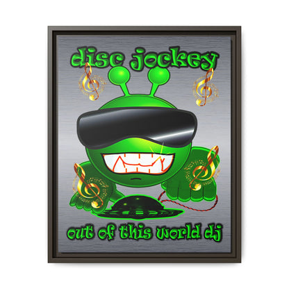disc jockey - framed canvas art (brushed nickel)