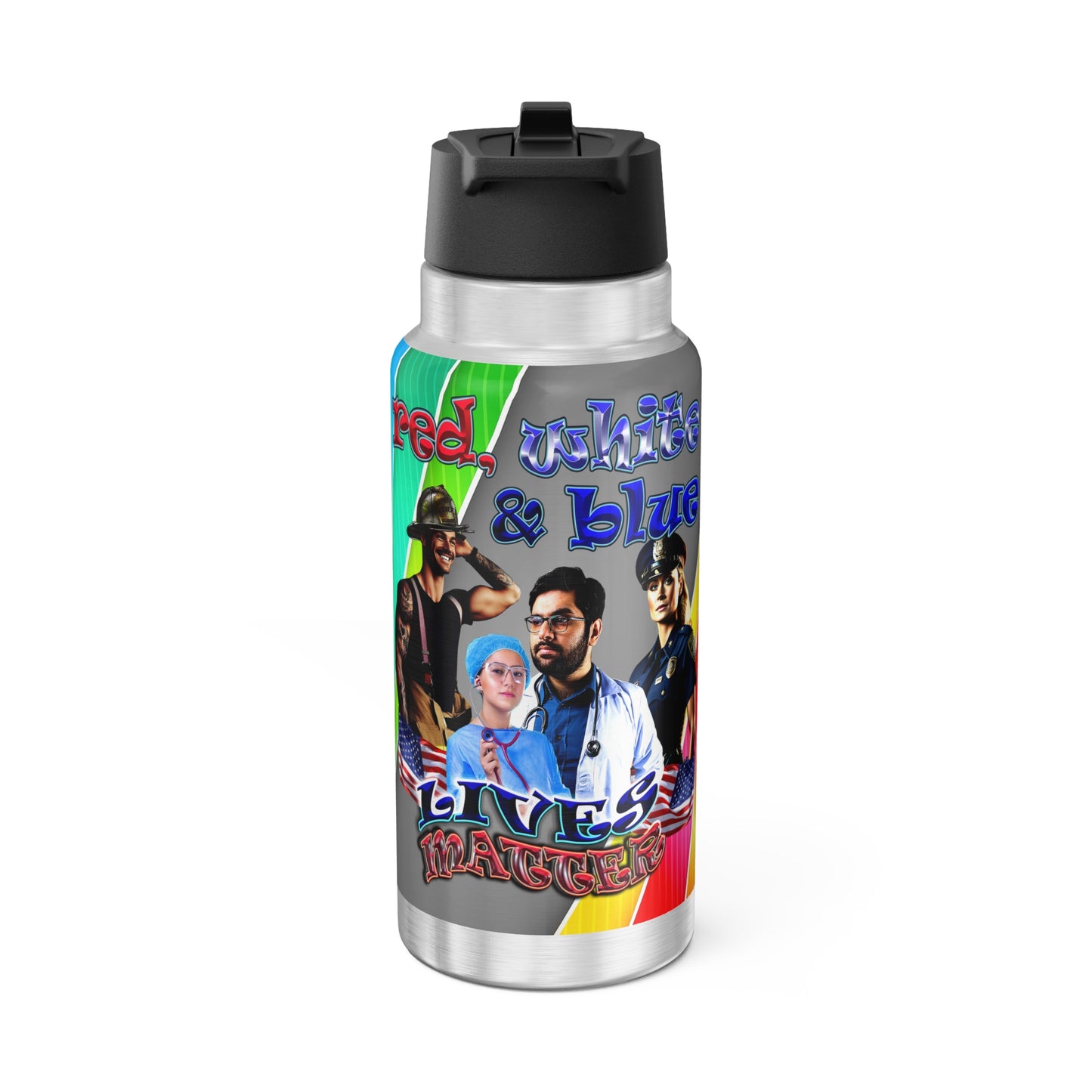 rw&b lives matter - Gator Tumbler, 32oz  (rainbow split)
