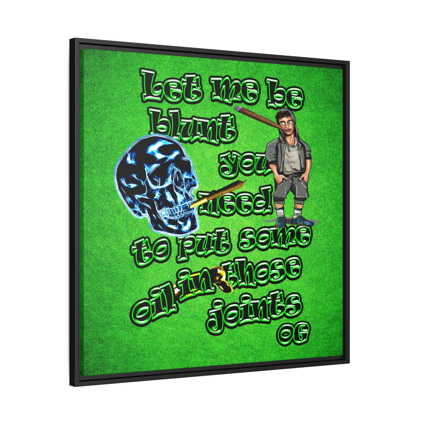 og - framed canvas art (green turf)