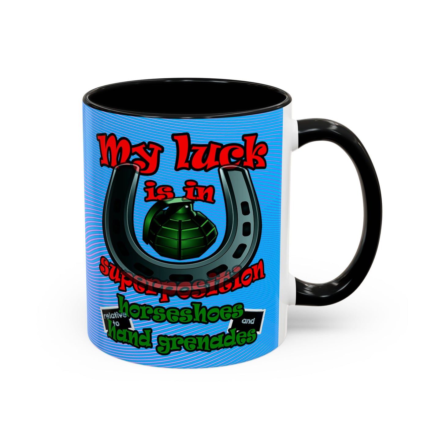 my luck - Accent Mug (light blue-purple wave)