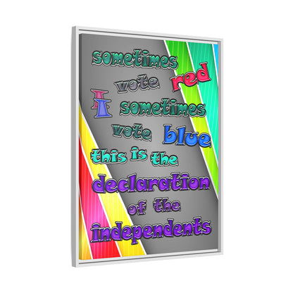 declaration of the independents - framed canvas art (rainbow split)