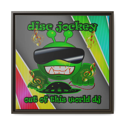 disc jockey - framed canvas art (rainbow split)