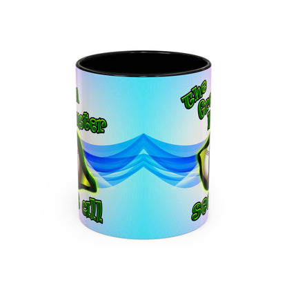 green monster - Accent Mug (light blue-pink wave)