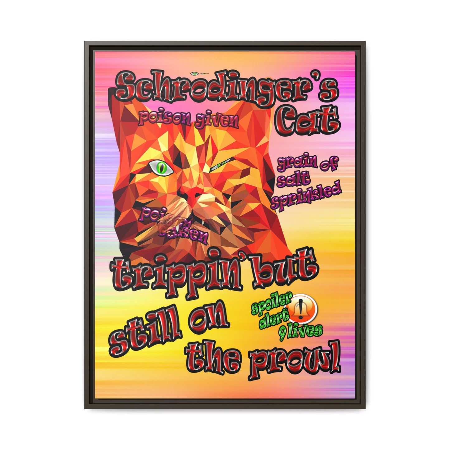 schrodinger's cat - framed canvas art (color blur)