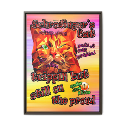 schrodinger's cat - framed canvas art (color blur)