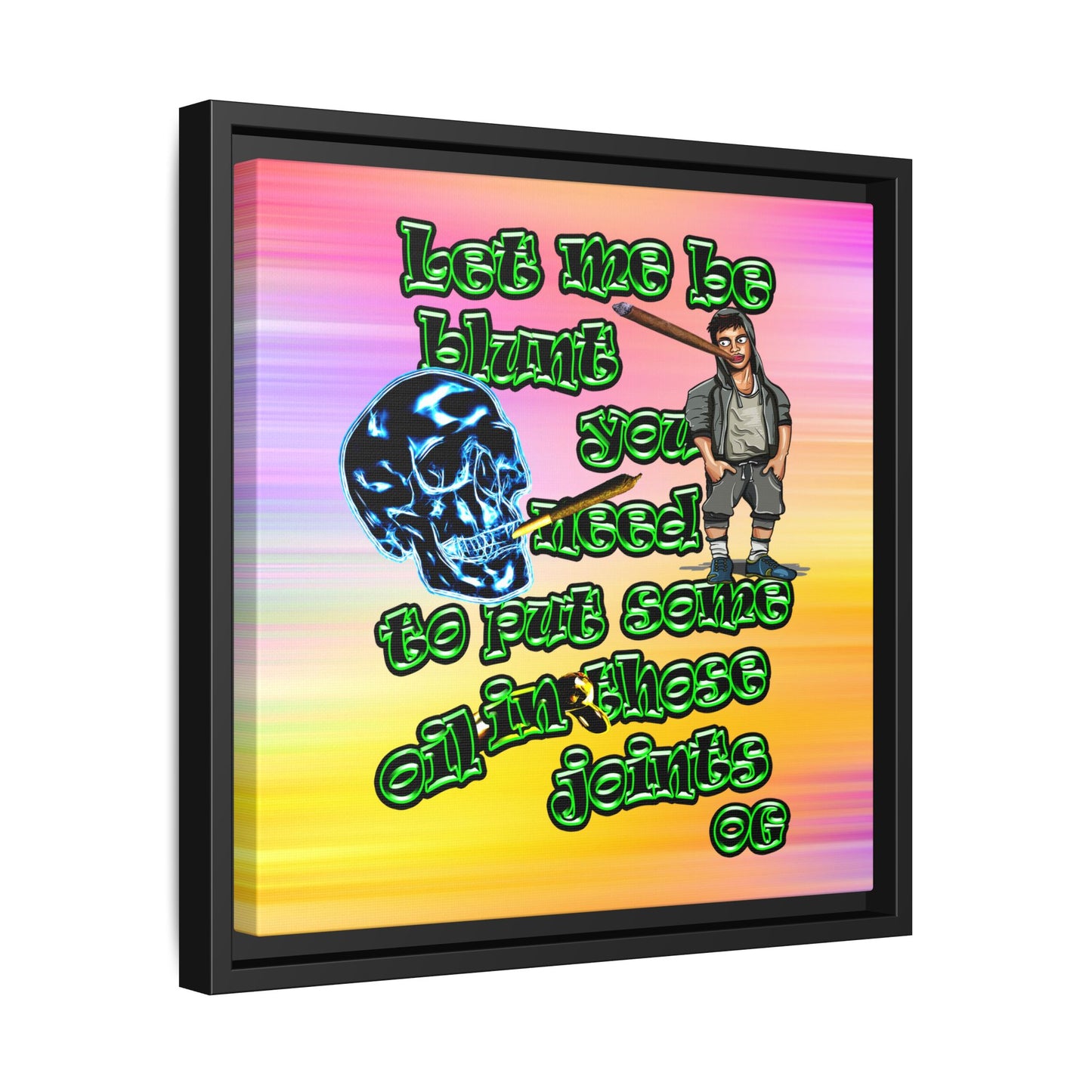 og - framed canvas art (color blur)