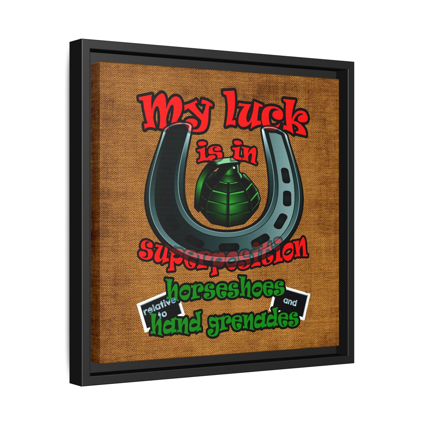 my luck - framed canvas art (brown papyrus)