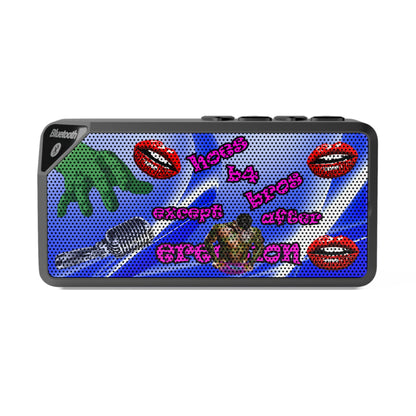 hoes b4 bros - Jabba Bluetooth Speaker (blue-white wave)