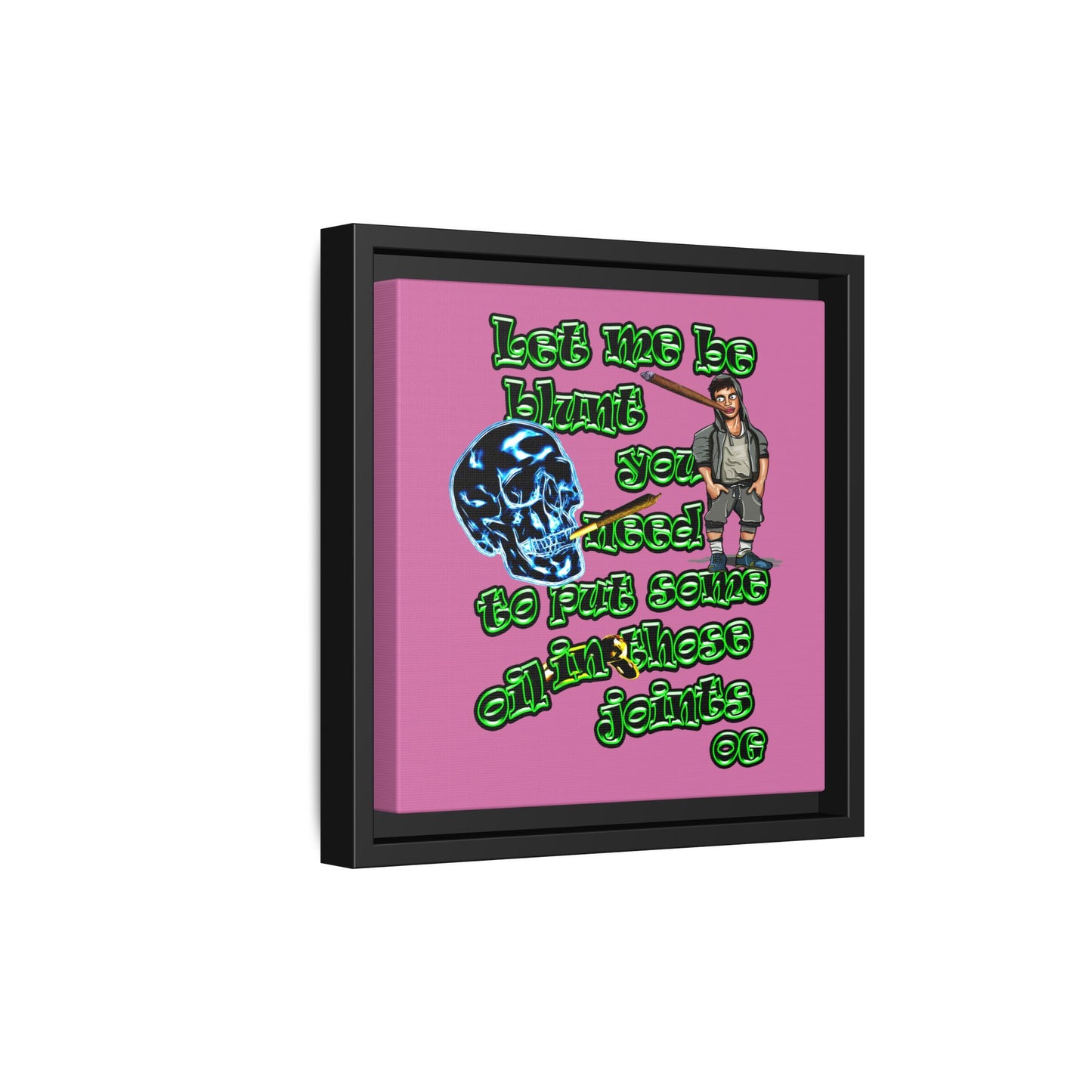og - framed canvas art (light pink)