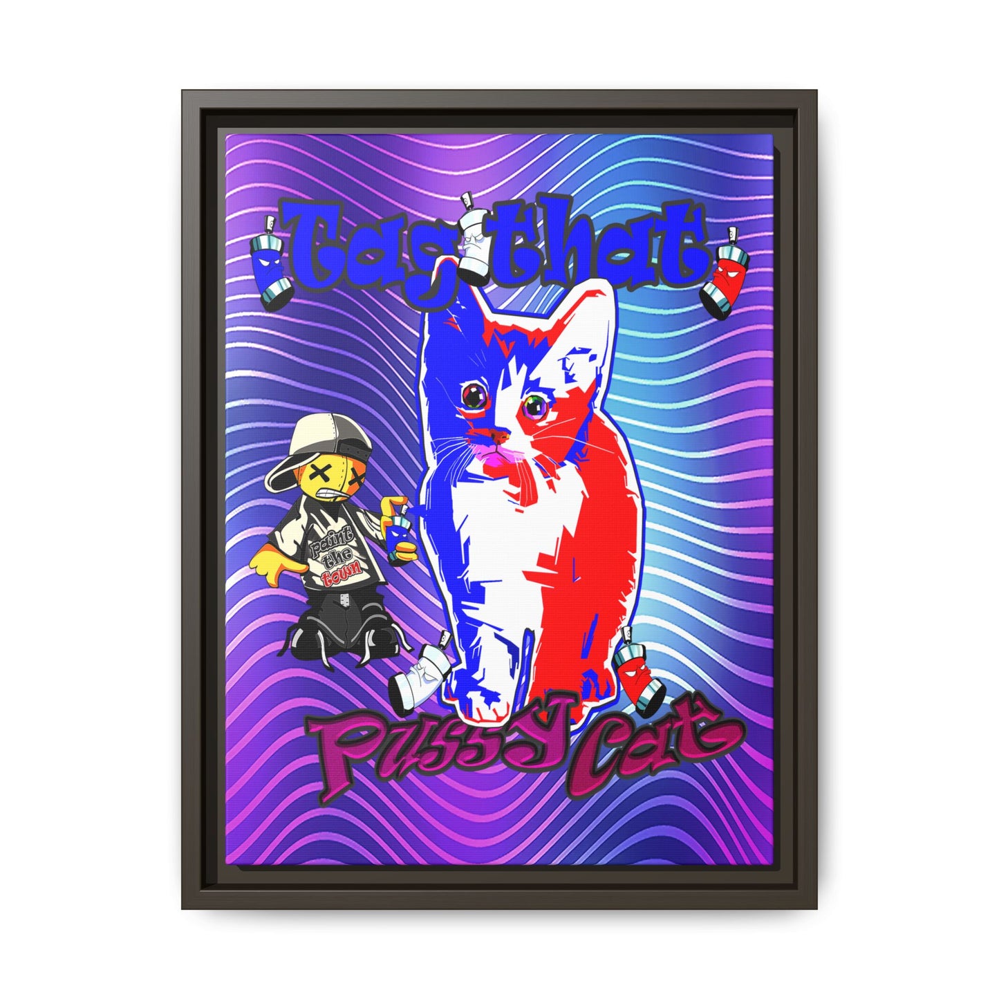 tag that - framed canvas art (purple wave)