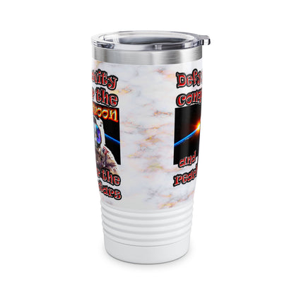 defy conquer reach - Ringneck Tumbler, 20oz (white marble)